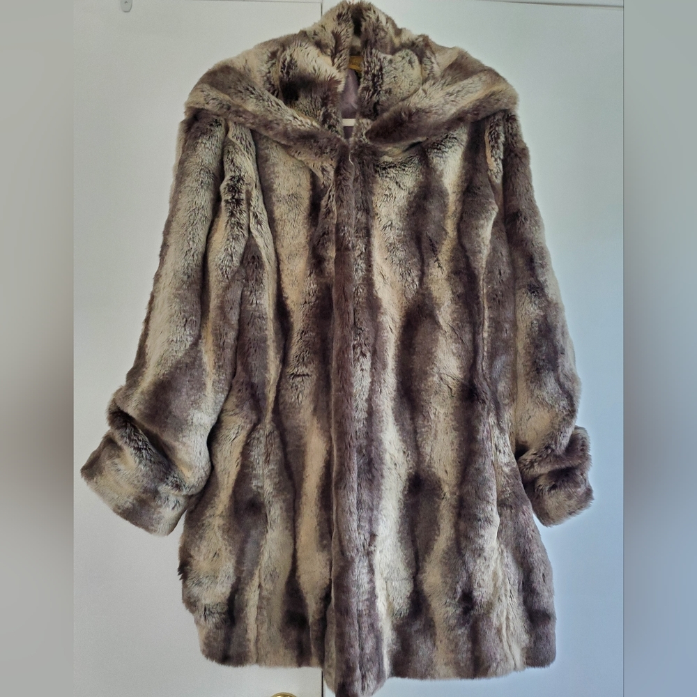 Midnight Velvet Faux Fur Coat